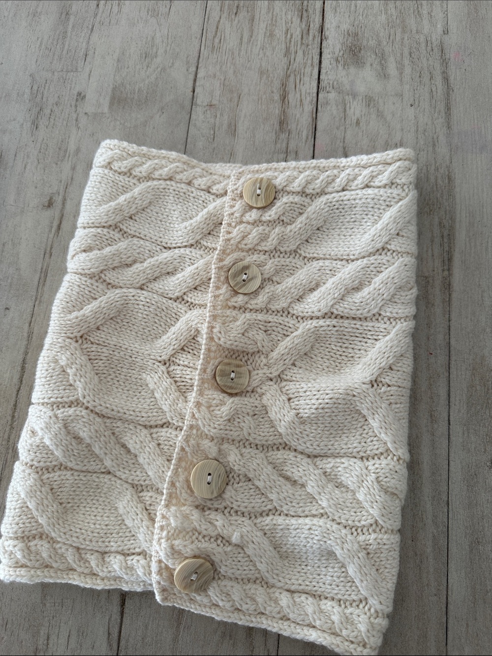 Aran Sweater Market Ladies Aran Merino Buff Cream Ivory - Picture 3 of 6